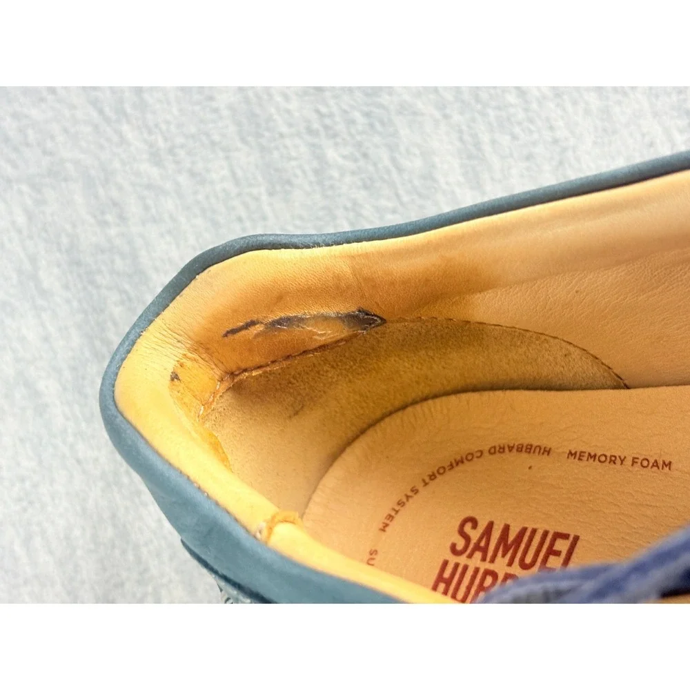 Samuel Hubbard New Endeavor Boat Shoes Driftwood Blue Leather Mens 9.5 Wide